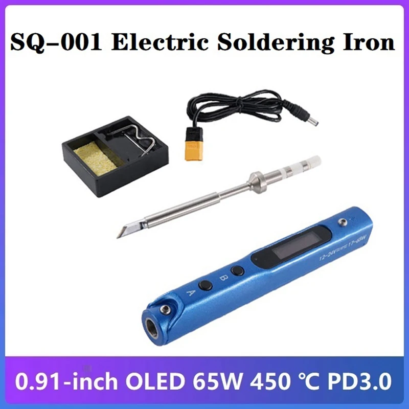 

SQ-001 Smart OLED Electric Soldering Iron 400℃ 65W DC12-24V Digital Display Smart Thermostable Soldering Iron Head