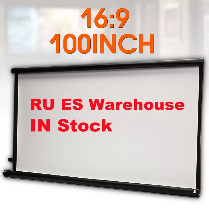 

High Brightness Foldable 100 inch HD Screen Canvas 16:9 Projector Home Theatre Beamer Projection Screen Movie Projector Screen