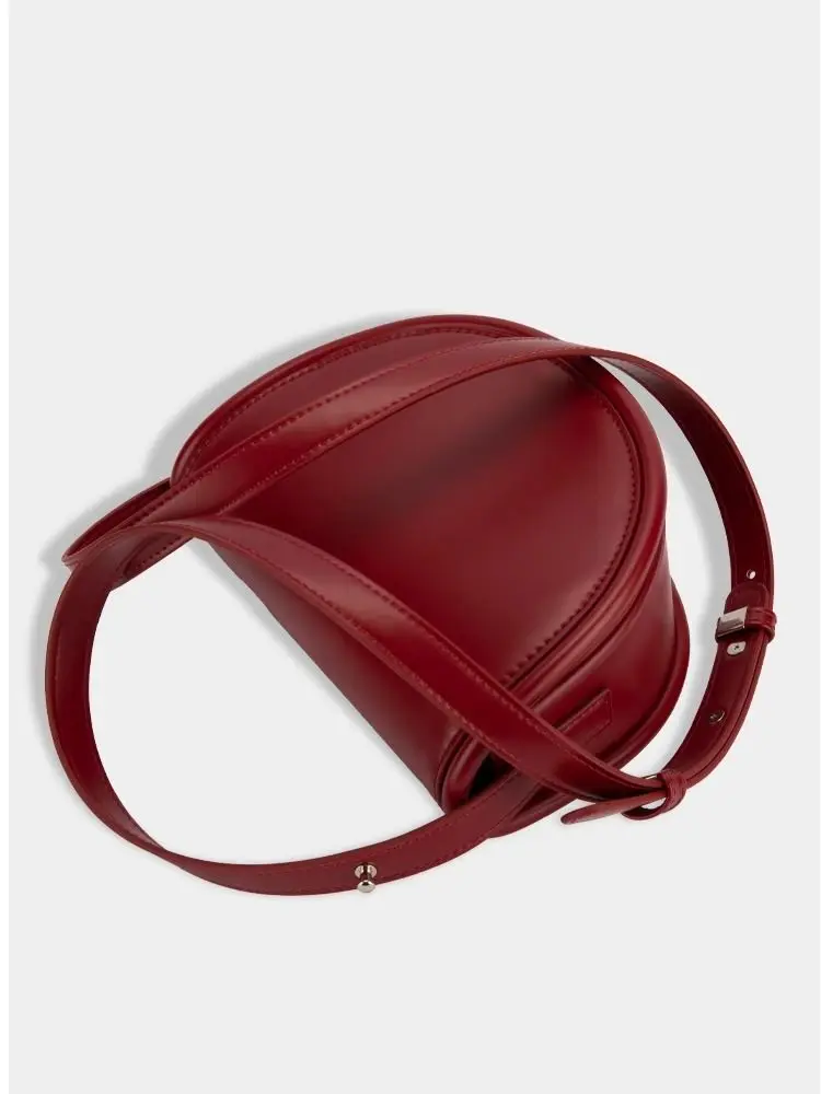 Полукруглая Сумка-седло сумка через плечо свадебная красная на одно