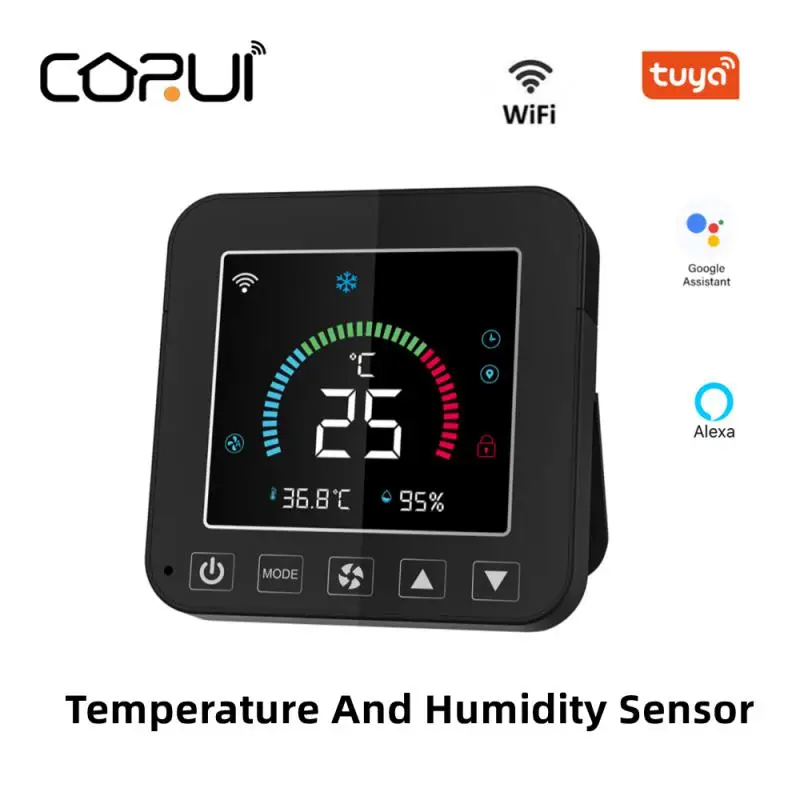

CORUI Tuya WIFI Bluetooth-compatible Smart Temperature And Humidity Sensor Smart Home Work With Alexa Google Home