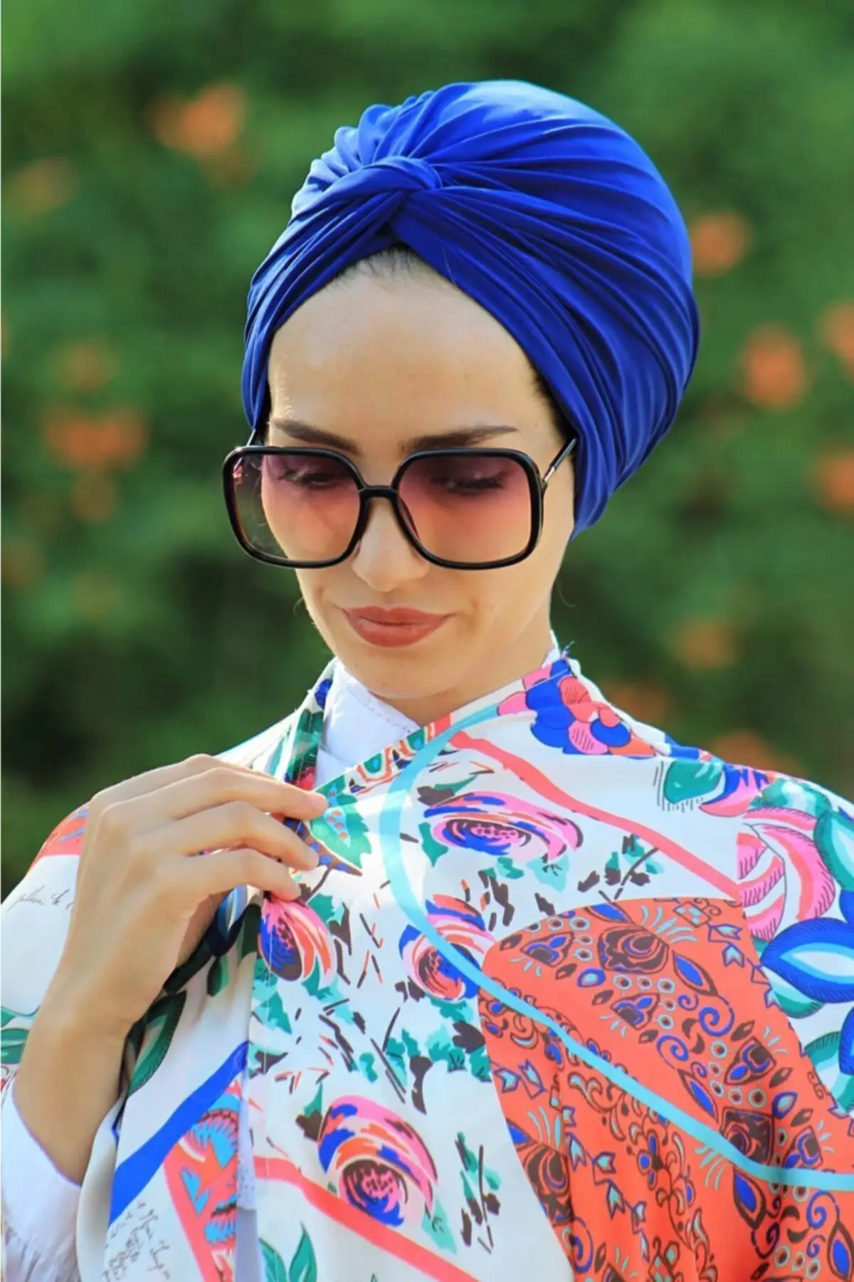 Женская голубая шаль Sax из готовой песчаной ткани шарф-хиджаб тюрбан