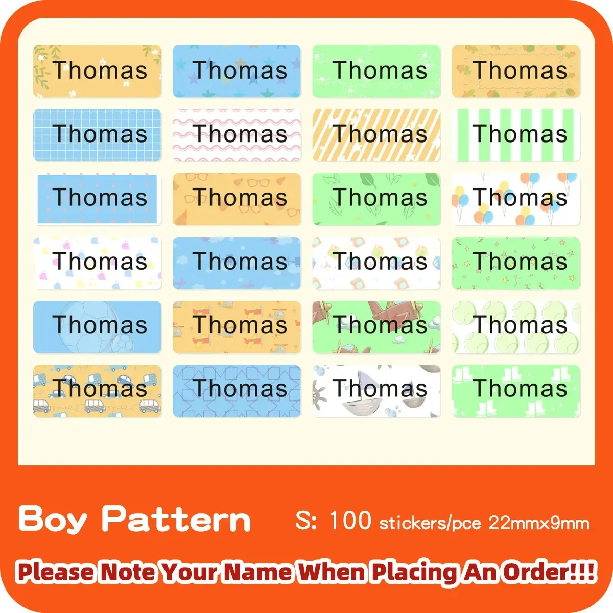 

Персонализированные водонепроницаемые именные наклейки EY