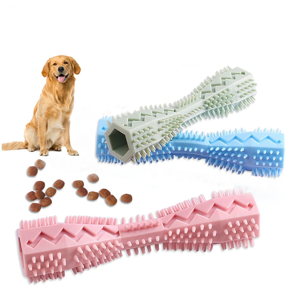 

Dog Chew Toy Dog Toothbrush Durable Stick Soft Rubber Tooth Cleaning Point Massage Toothpaste Pet Molar Toy Pet Supplies