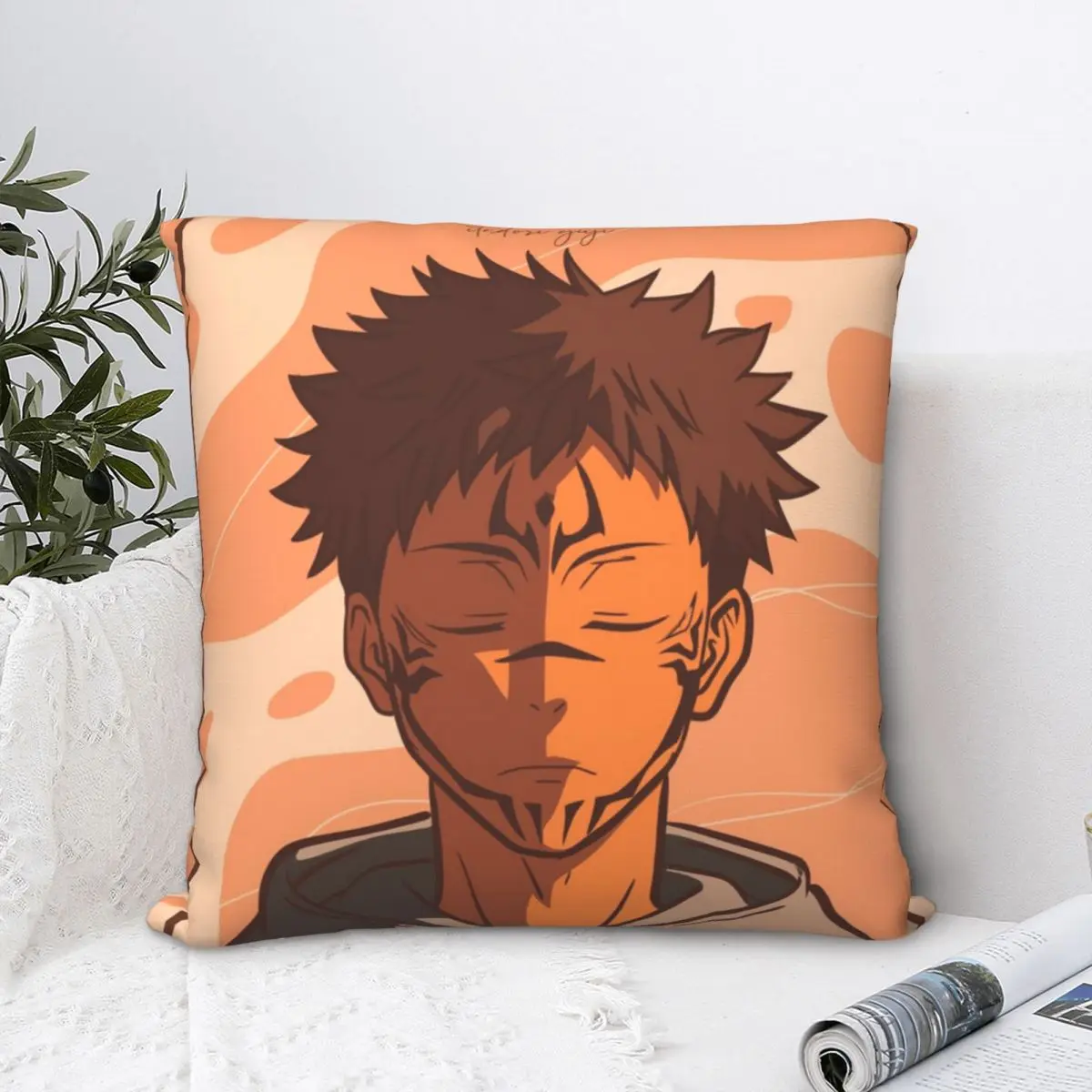 

Itadori X Sukuna Square Pillowcase Cushion Cover Decorative Pillow Case Polyester Throw Pillow cover for Home Bedroom Car