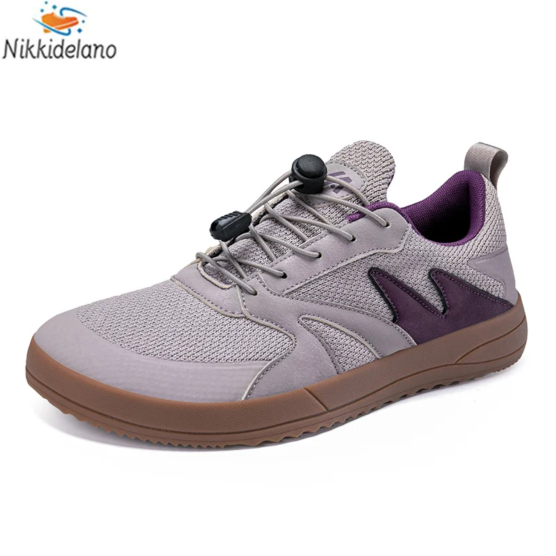 Туфли мужские из дышащей сетчатой ткани широкие без носка плоская подошва