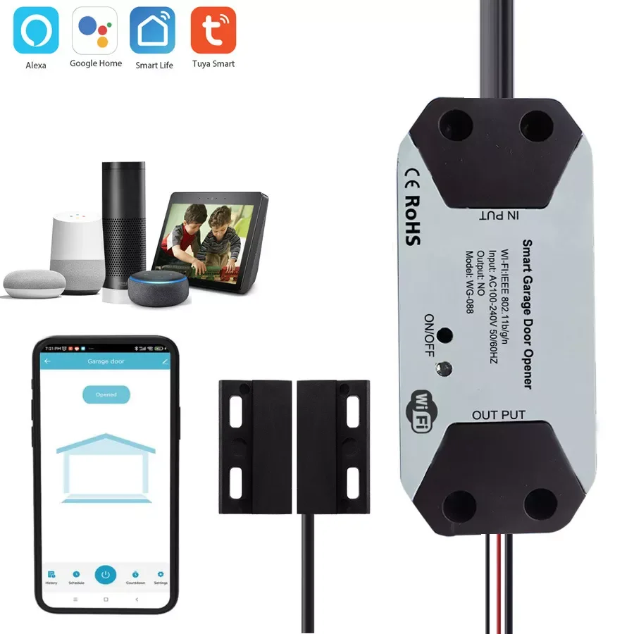 

2022 New WiFi Smart Opener APP Remote Controller For Garage Door Gate Supprot Alexa Echo Home eWelink Control