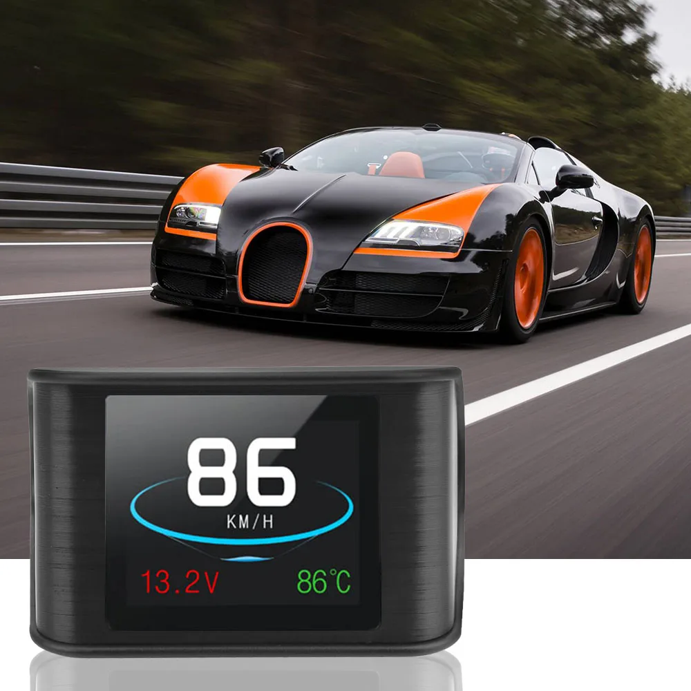 

OBD Smart Digital Meter HUD P10 Multi-function Head Up Display For Car Speedometer Temperature RPM Mileage Guage Diagnostic Tool