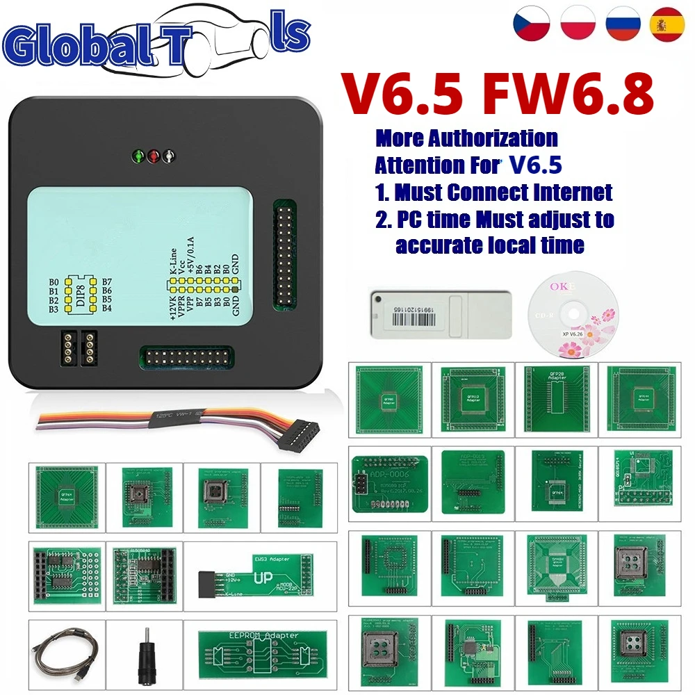 

Диагностический инструмент XPROG V6.50 для автомобилей, с полными адаптерами