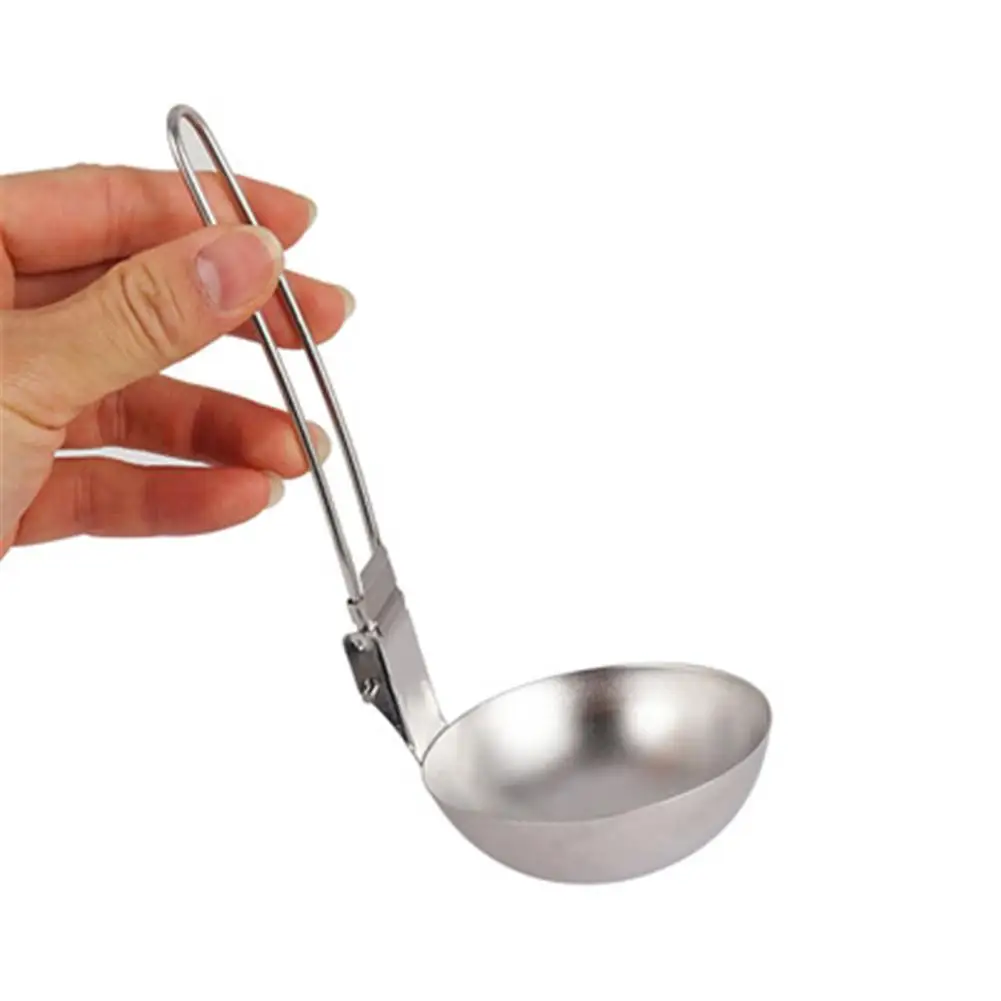 

Outdoor Foldable Soup Spoon Turner Ladle Cookware Cooking Utensils for Camping BBQ Backpacking Picnic Barbecue Hiking