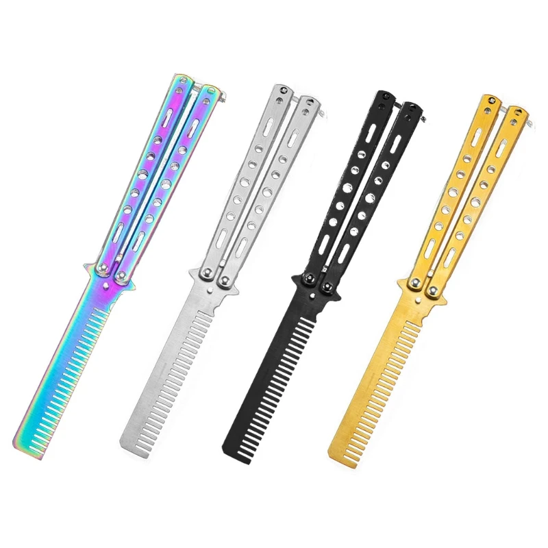 

1Pc Outdoor Camping Practice Combs Foldable Butterfly Comb Knife Stainless Steel