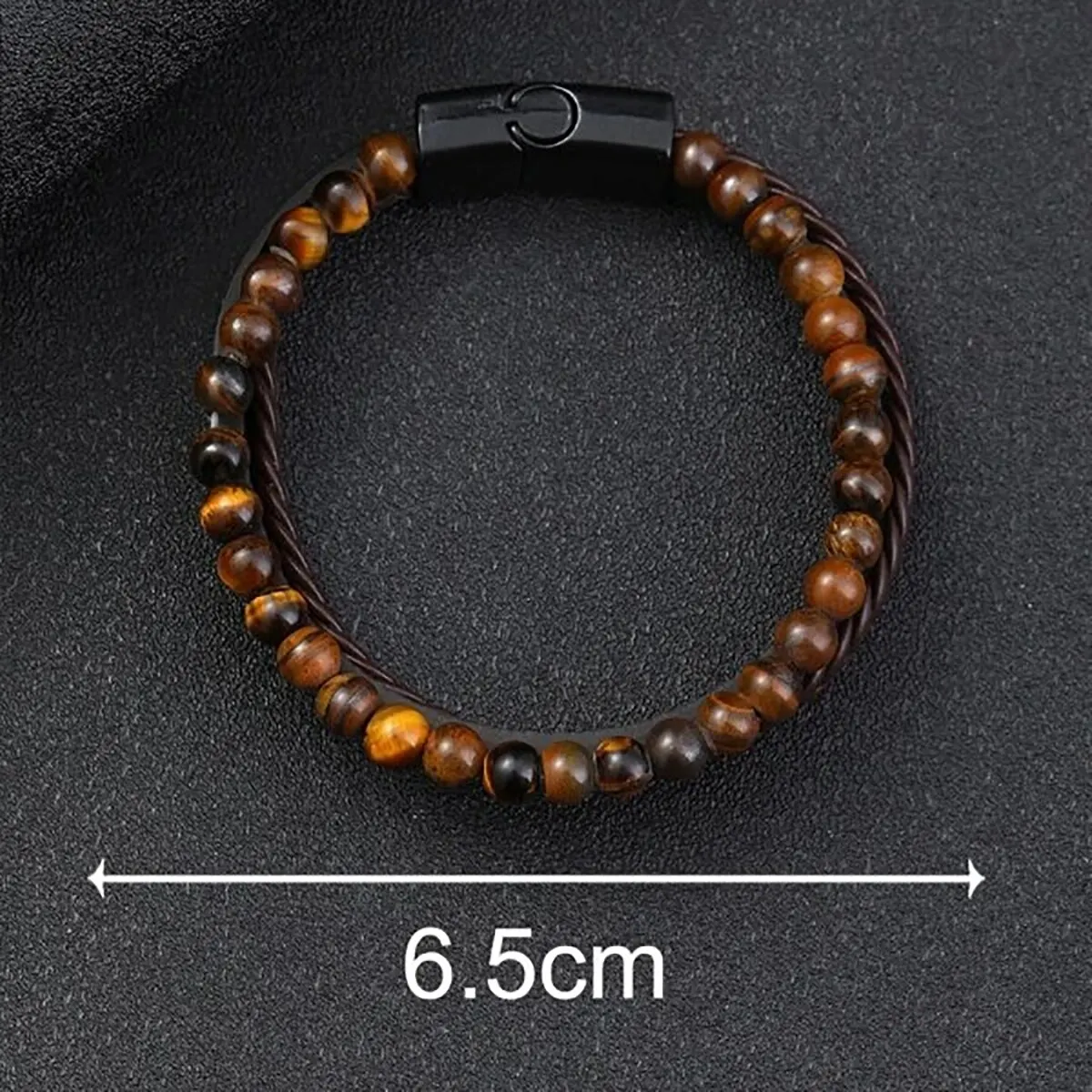 Мужской браслет из вулканического камня