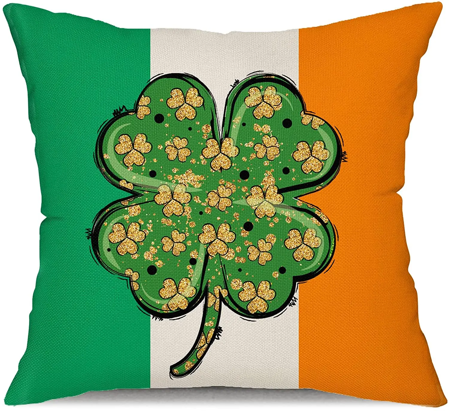 

St Patricks Day Pillow Covers Lucky Clover Shamrock Lumbar Pillow Cover Decorations Farmhouse Outdoor for Home Decor