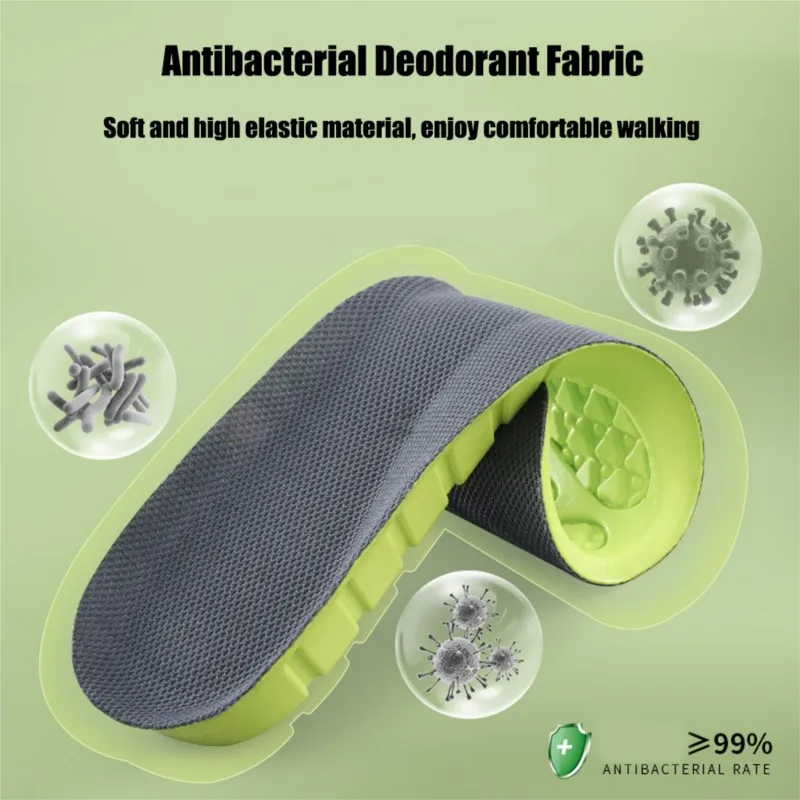 Latex Sports Insoles for Shoes Women Men Shoes Arch Support Orthopedic Insoles High Elastic Shock Absorption Deodorant Shoe Pads