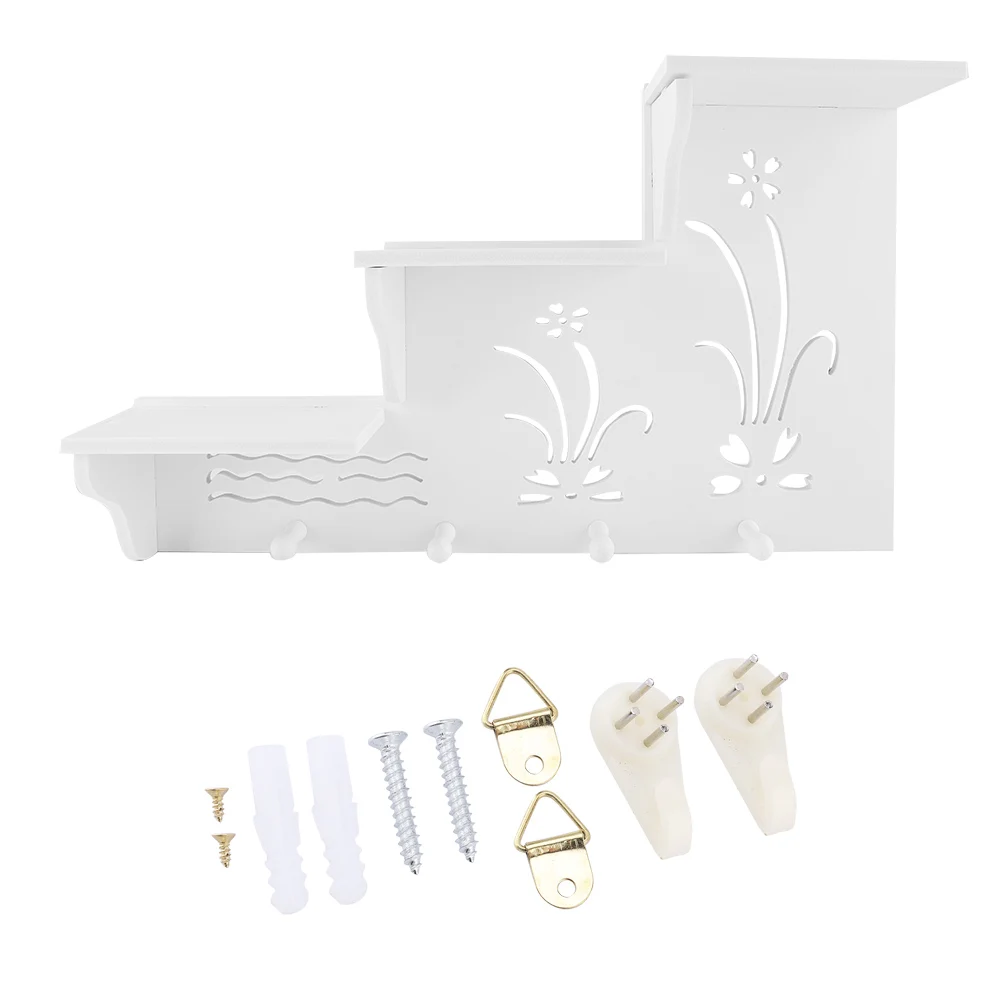 

Hollow out Multilayer Wall Mounted Storage Rack Shelf Household Organizer (Left Hang)