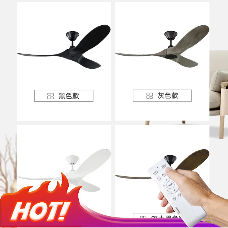 

60 inch ceiling fan industrial vintage wooden ventilator with no light Remete control decorative blower wood retro fans