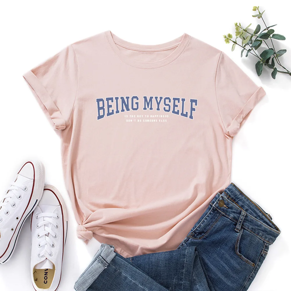 Футболка женская базовая с графическим принтом Модная хлопковая белая крутая