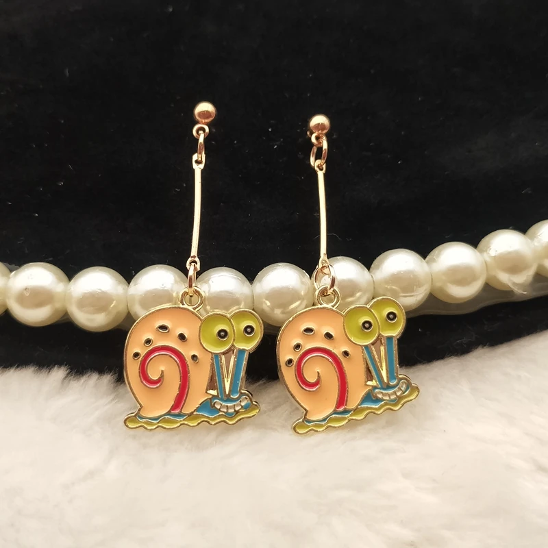 Новые милые серьги Улитка забавные эмалированные Серьги почтальона