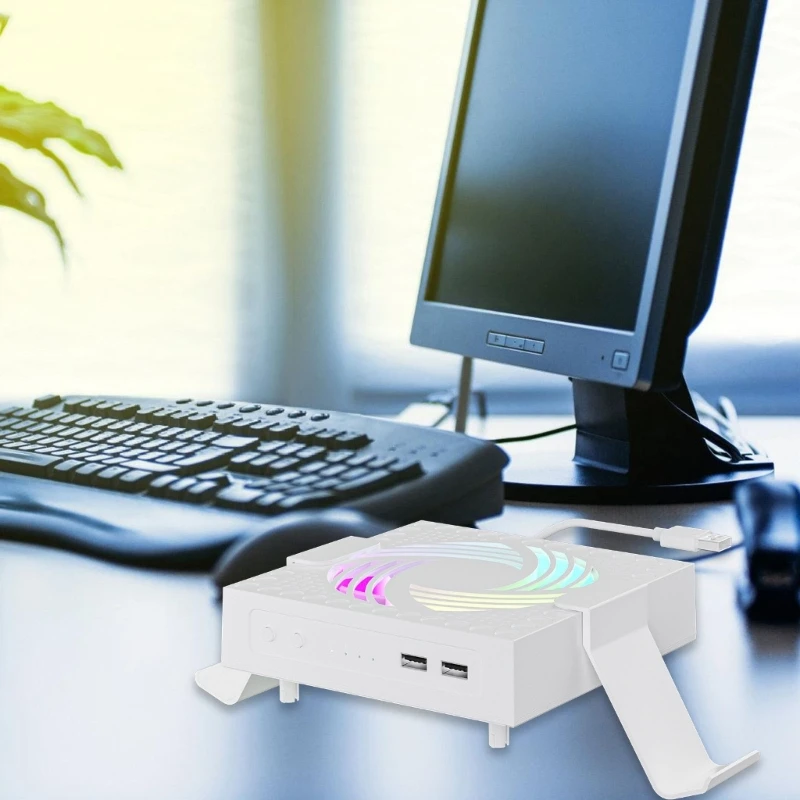 Охлаждающий вентилятор M17B с подсветкой для наушников и держателем контроллера