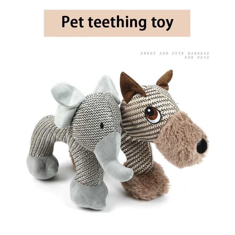 

Плюшевые игрушки для домашних животных, собака, льняная игрушка, устойчивая к вокалу и укусам, мягкие игрушки-животные, жевательные игрушки,...