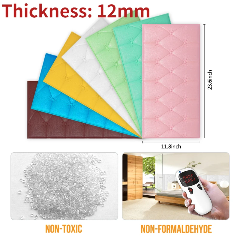 

3D Wall Sticker Thickened Anti-collision Living Room Kindergarten Kids Bedroom Wall Mat Self-adhesive Bedside Cushion Room Decor