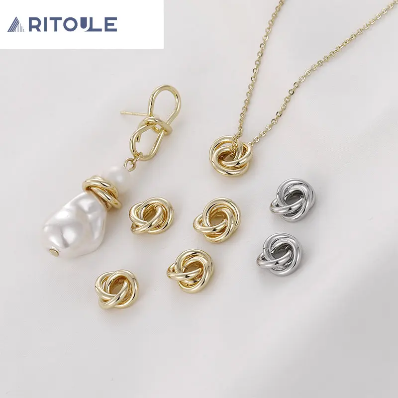 Изогнутое медное кольцо 14 к с золотым покрытием прокладка тройной цветок