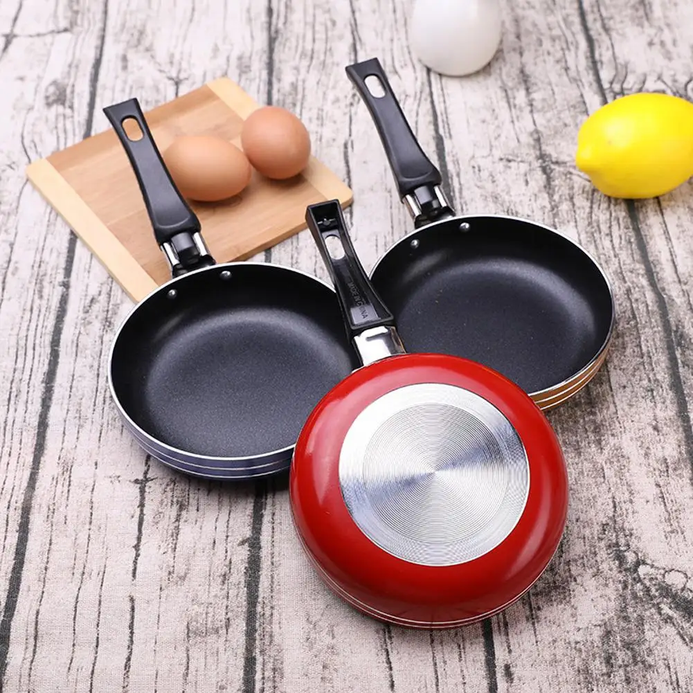 Non Stick 12.5cm Mini Frying Pan Egg Steak Master Pancake Maker Cookware Pan Pot Antiskid Bakelite Handle Kitchen Tools