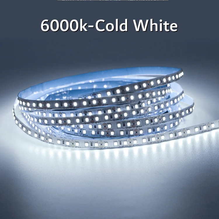 Светодиодная лента RnnTuu 12В тёплый/холодный белый 120/240 светодиодов/м 0.5-5 м