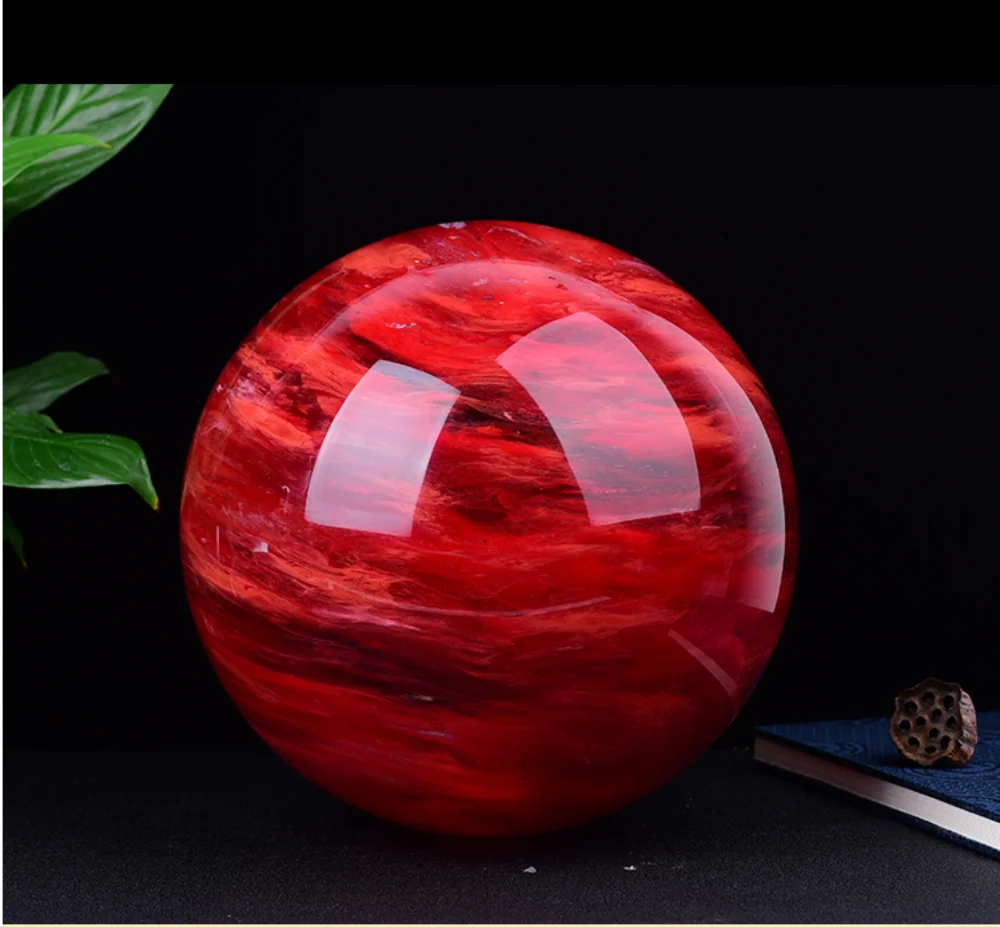 Красный плавленый камень кварцевый шар кристалл обработка рейки