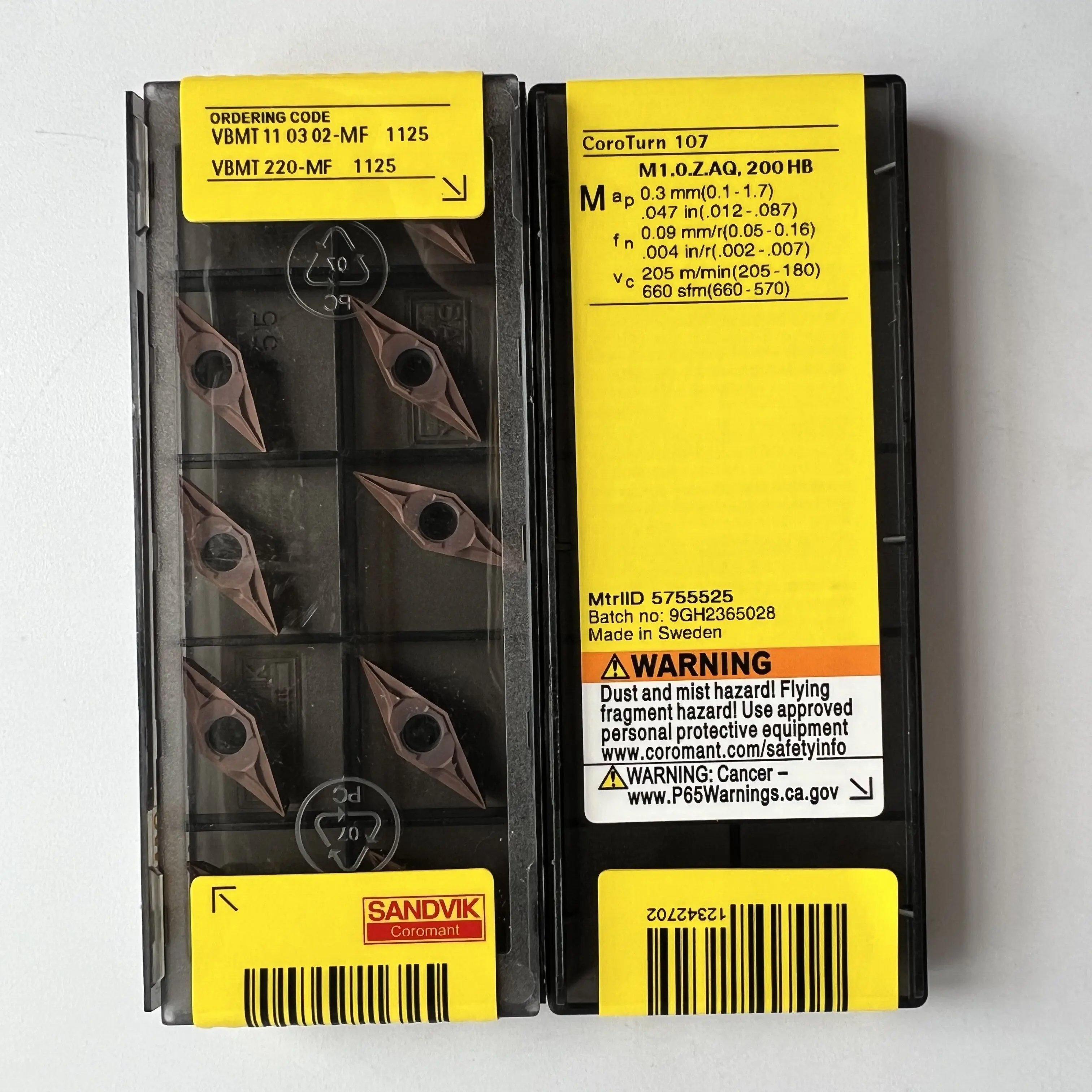 VBMT 110302 -MF 1125 Твердосплавный фрезерный инструмент с ЧПУ Токарный