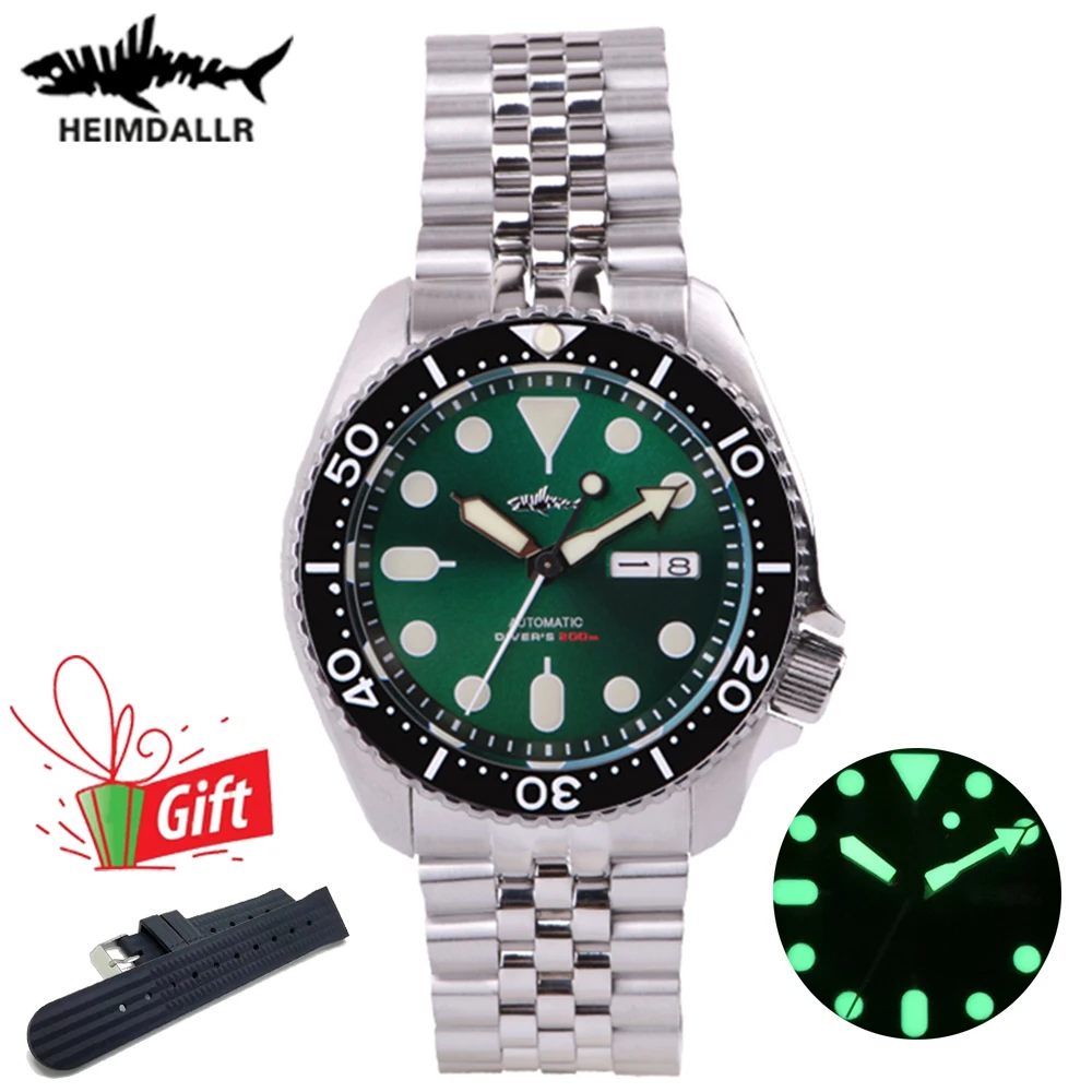 

Heimdallr SKX007 Dive Watch Men Green Dial Sapphire Glass 20Bar Luminous NH36 Automatic Mechanical Stainless Steel Watch Luxury