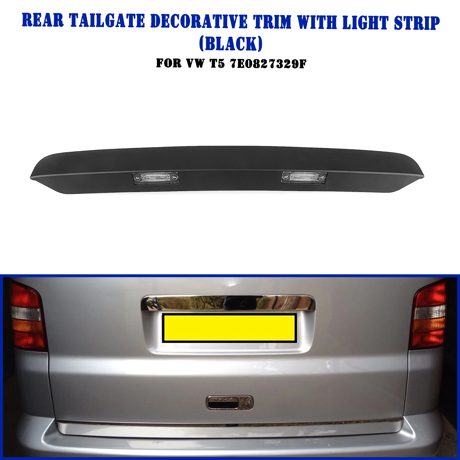 

Задний багажник автомобиля, номерной знак, крышка задней двери, накладка с подсветкой для Volkswagen VW Transporter T5 2003-2015