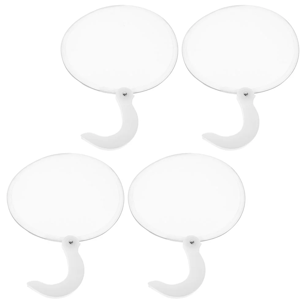 

4 Pcs Folding Fan Hand Circular Foldable Mini Fans Dance Party Prop Performance Dancing Blank