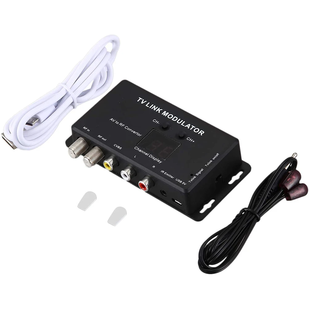 

TM70 Infrared Return Receiver Home Electronic Plastic TV Link Modulator AV To RF Converter Audio Video UHF Adjustable Mini