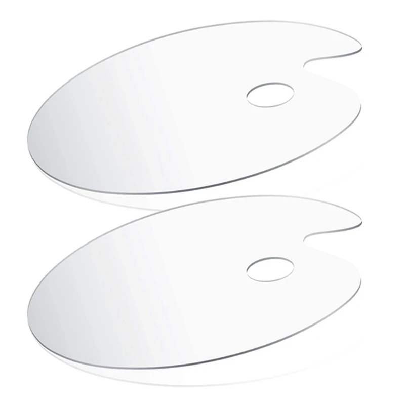 

Pigment Palette with Thumb Hole 20X30cm Oval Nonstick Transparent Palette for DIY Art Hand Painting,2 Pack