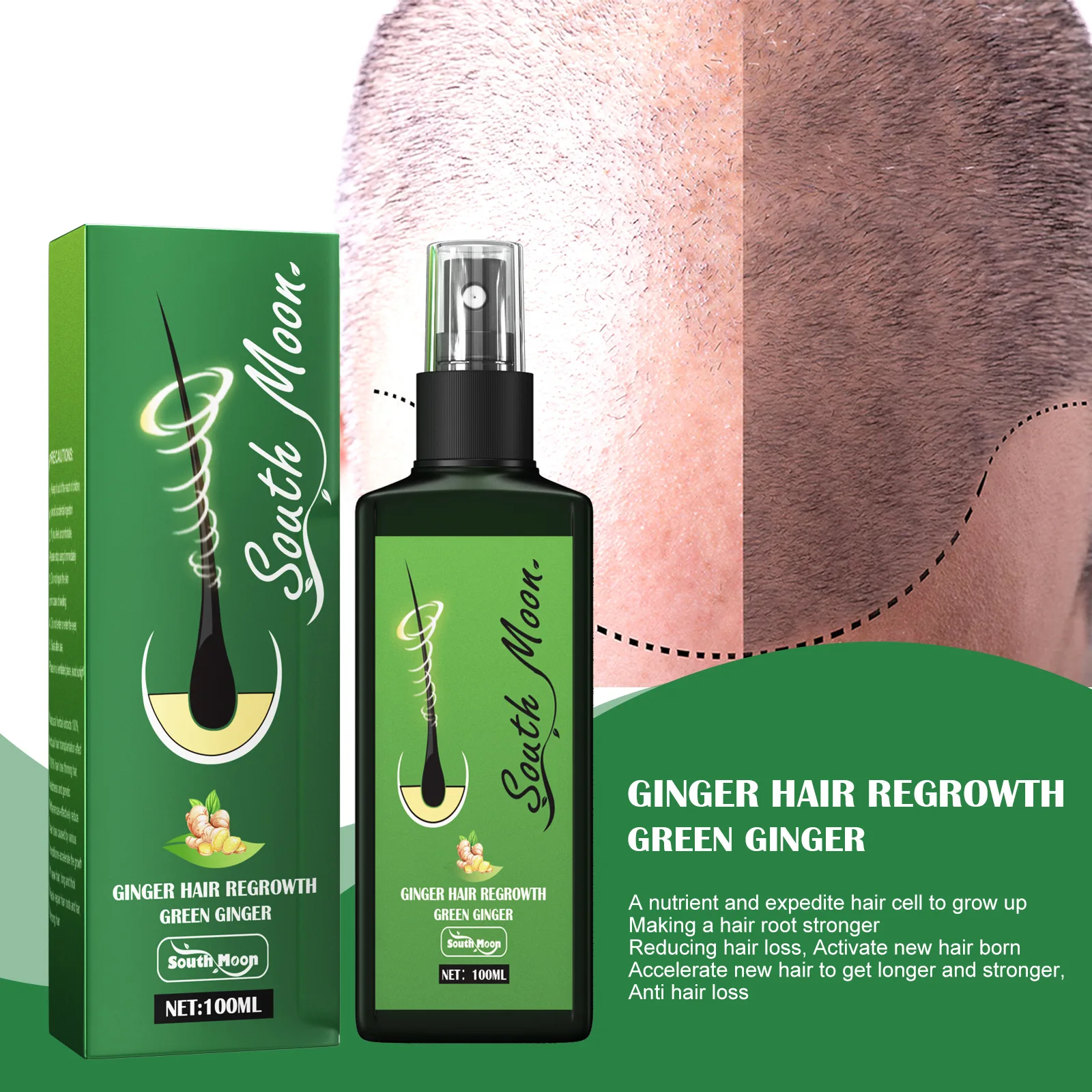

Hair Kit Lotion Hair Root Hair Beard Sideburns Longer Herbs Treatment 100% Nature Essence Hair Growth Oil