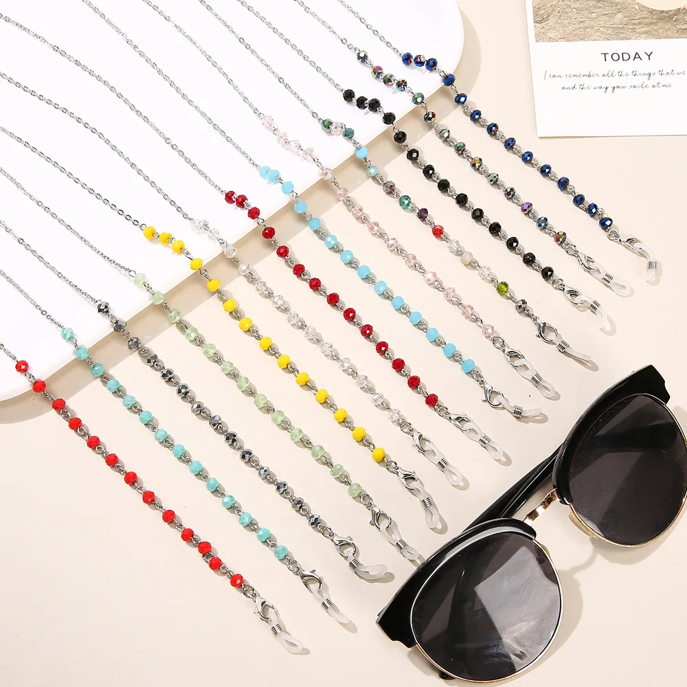 

New Crystal Glasses Chain Anti-lost Hanging Neck Crystal Pendant Mask Chain Dual-use Sunglasses Chains