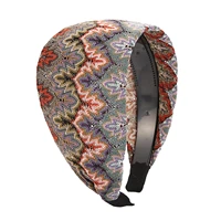 printed headband for women floral wide hard headband cover white hair accessory soft cloth head band non slip