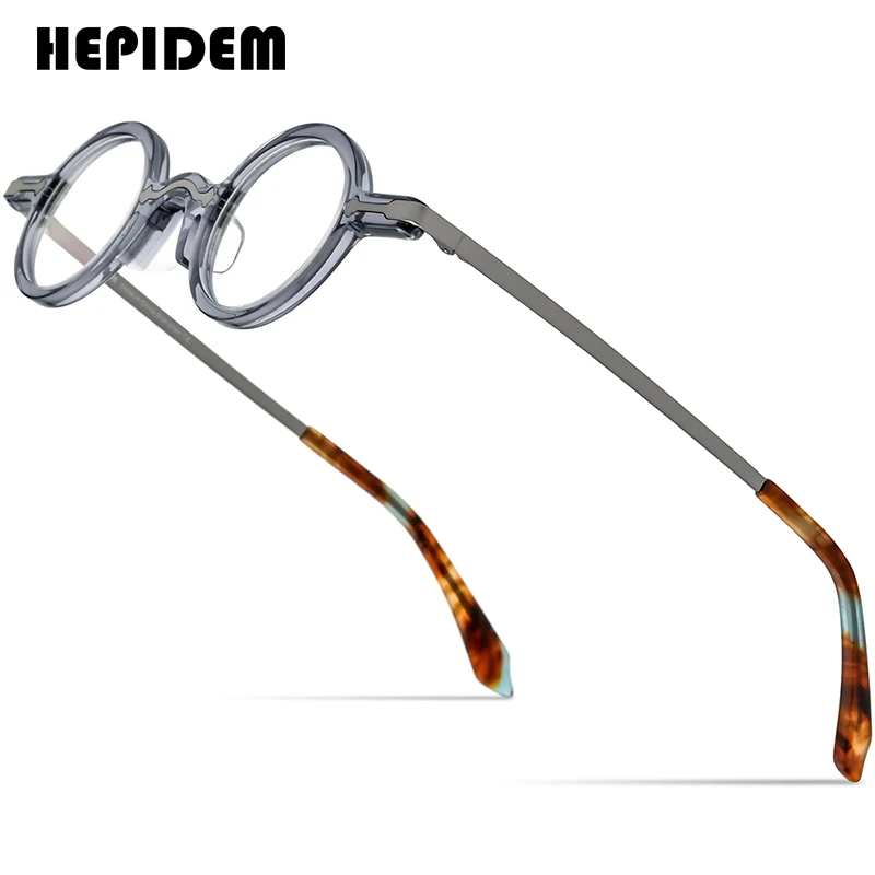 

HEPIDEM Acetate Glasses Frame Men 2022 Vintage Retro Small Round Eyeglasses Women Optical Prescription Spectacles Eyewear 9215