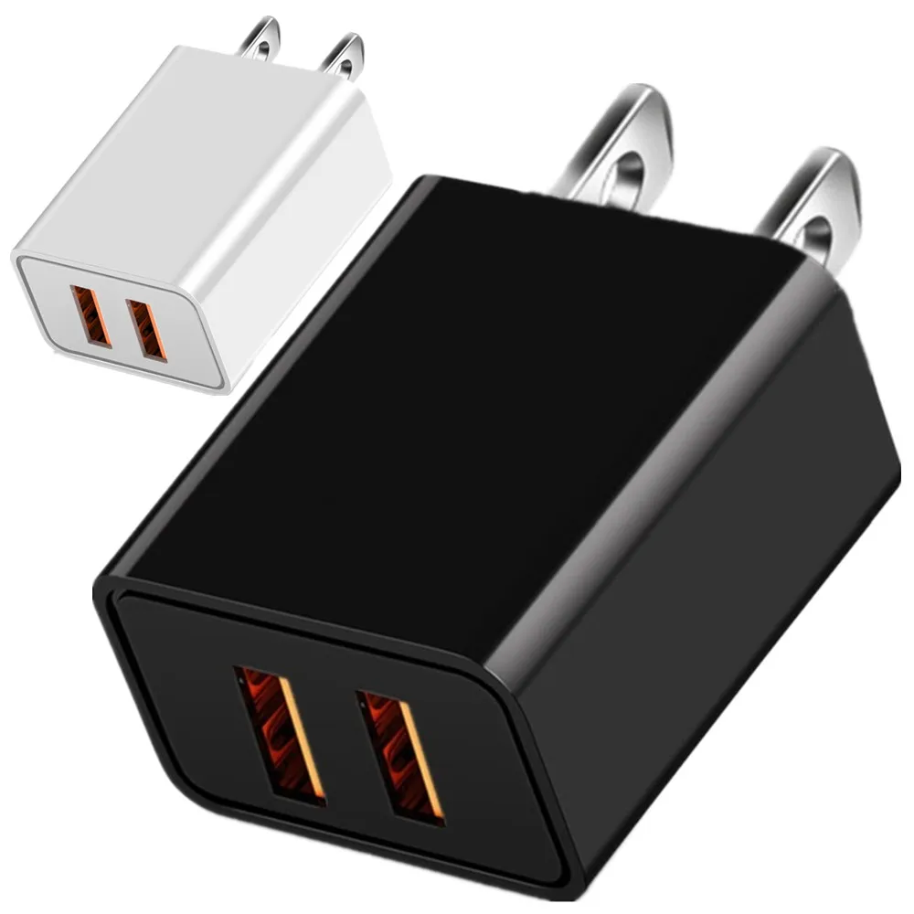 

Быстрая зарядка с двумя Usb-портами 2,4 А, ЕС, США, адаптер питания переменного тока для дома, путешествий, настенное зарядное устройство USB для ...