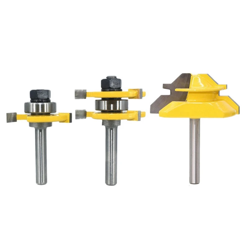 

Shoe Tongue And Groove Milling Cutter Bit Tool Set 3 Teeth Adjustable T-Shaped Woodworking Milling Cutter 1/4 Inch Shank