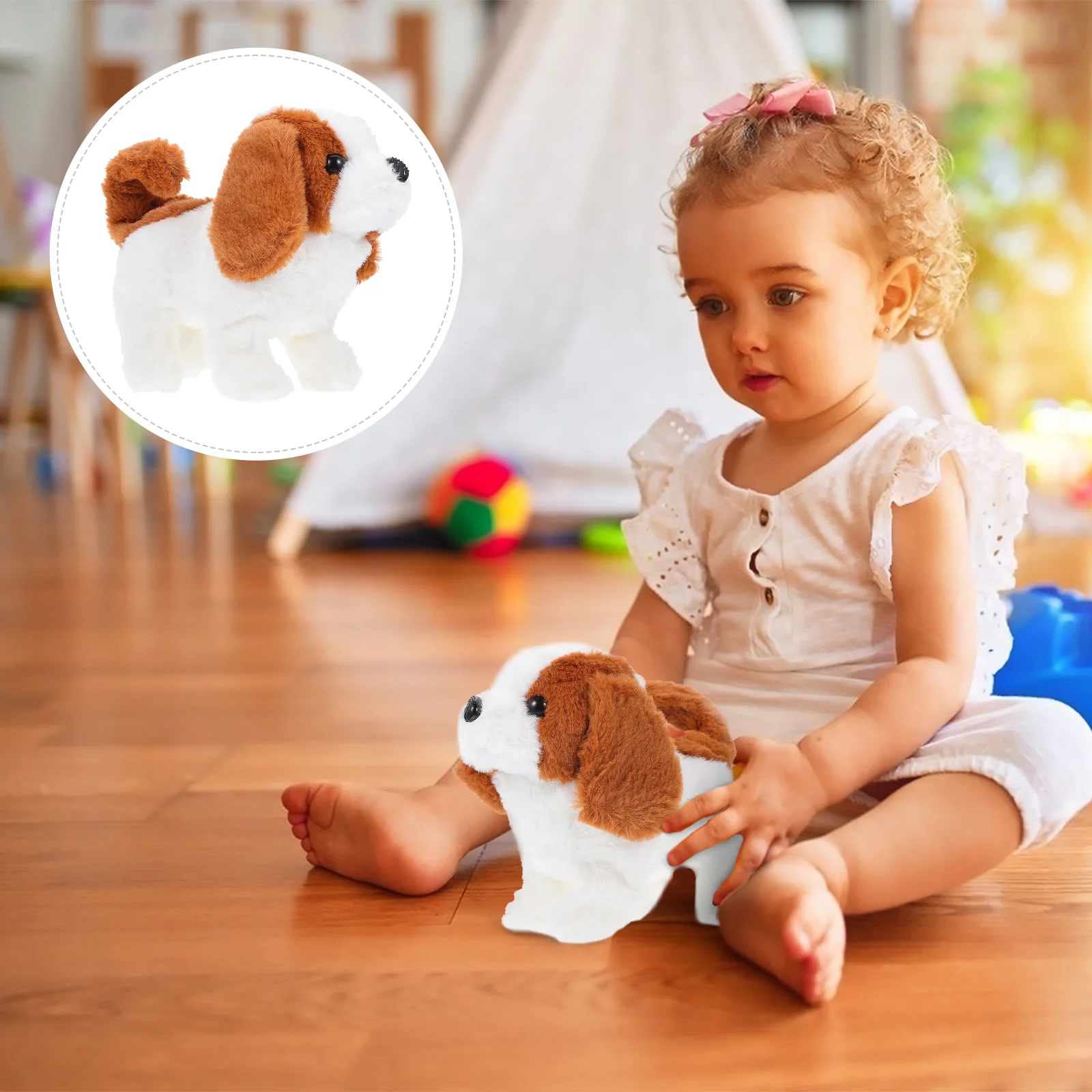 

Simulation Toy Dog Walking Puppy Model Imitation Plaything Barking Flannel Lovely Robot