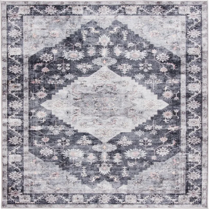 

Stunning Machine Washable Persian 5'x7' Gray Area Rug, Perfect Home Decor Accessory for Any Room in Your Home.