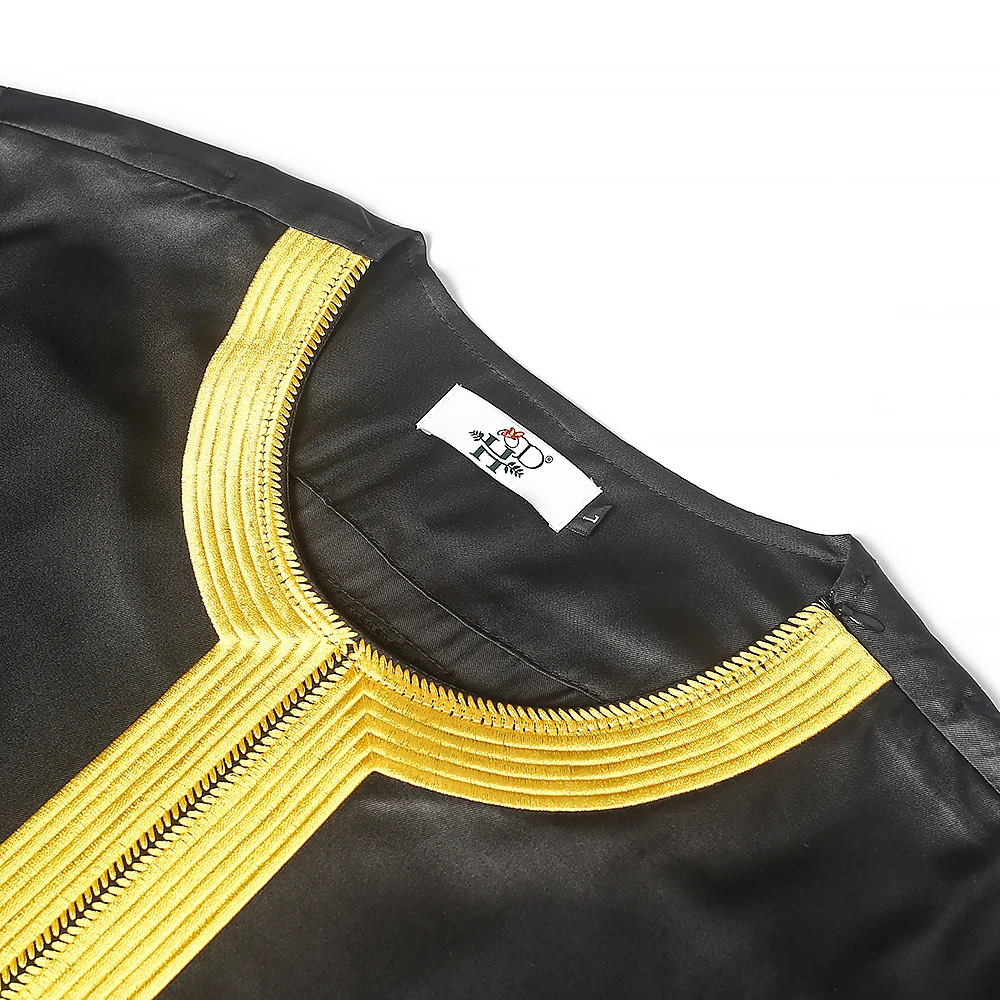 H&ampD African Clothes For Men Dashiki No Cap Black Shirt Pants Set Embroidery Tops Trouser Suit Traditional Clothing Party - купить по