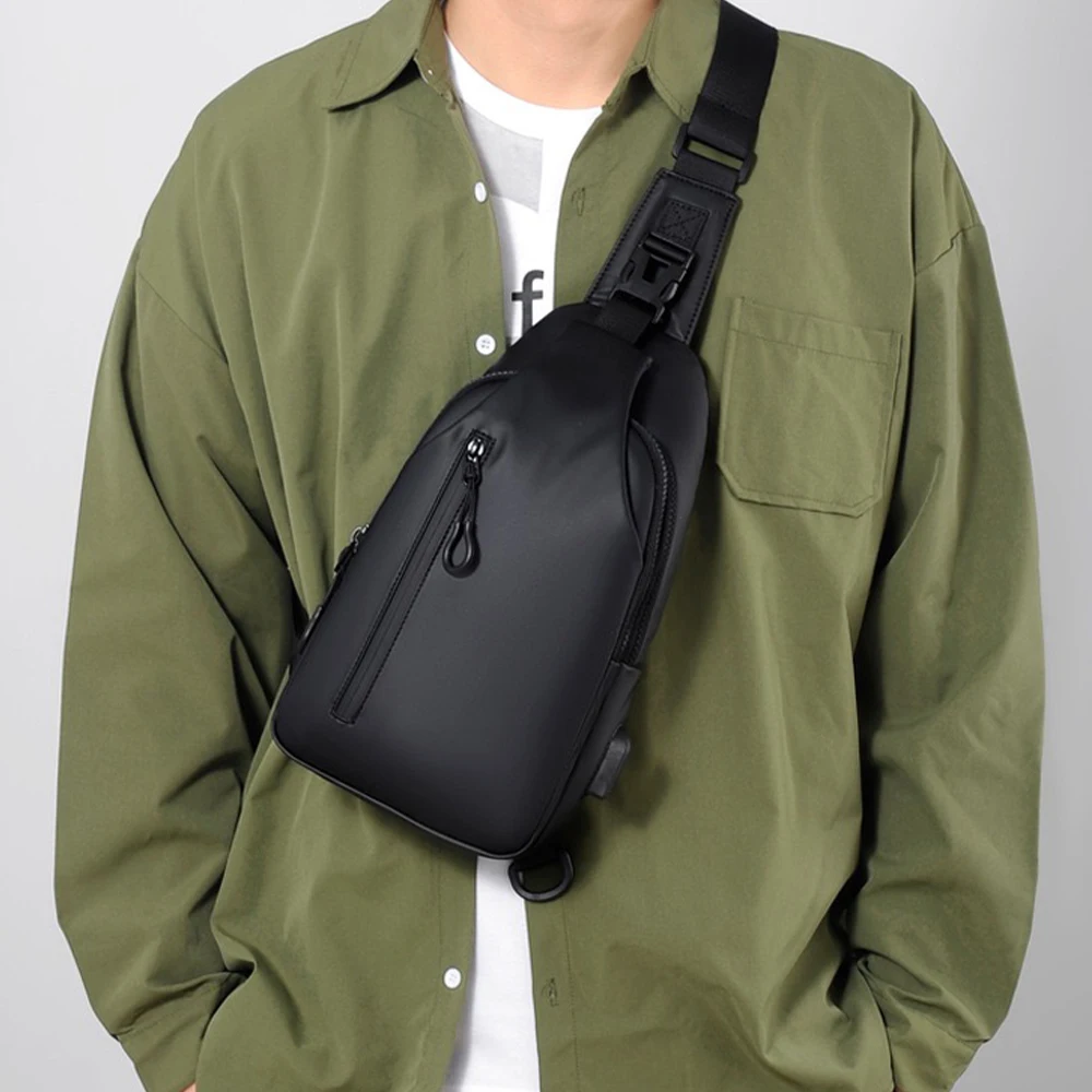 Chest Men Bag New Multifunction Crossbody Male Pack Zipper Fashion Anti-theft Shoulder Messenger Waterproof