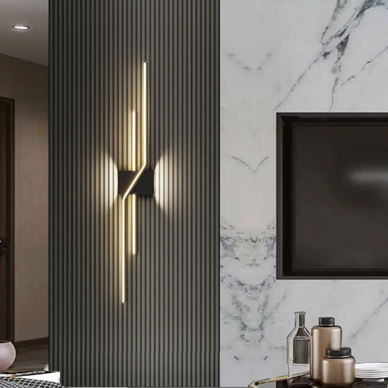 Современные светодиодные настенные светильники черно-белые для гостиной
