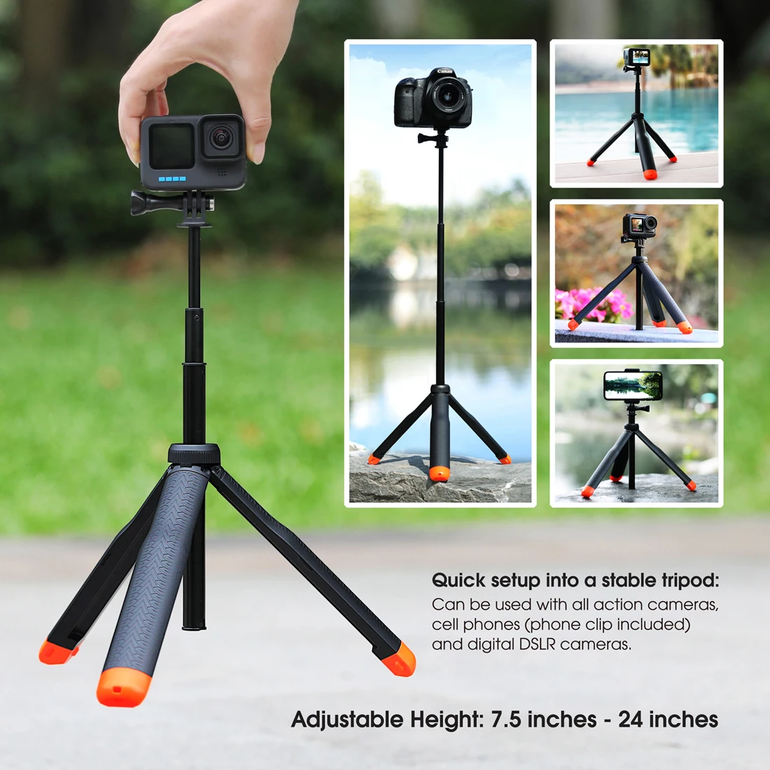 SOONSUN плавающий Штатив для GoPro Hero 10 9 8 7 6 5 селфи-палка DJI OSMO экшн-камеры выдвижной
