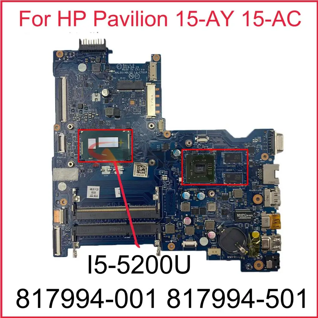 

For HP Pavilion 15-AC TPN-C125 250 G4 Laptop Motherboard I5-5200U LA-C701P 817994-001 817994-501 816437-001 Notebook Mainboard