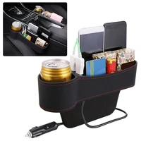tidying universal anti skid with 2 usb charging auto gap catcher organizer container cup holder car organizer box