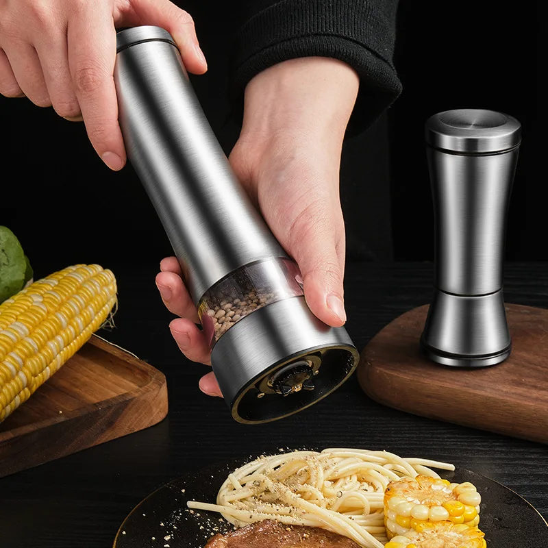 

2023 New Stainless Manual Salt Pepper Mill Spice Grinder Muller Kitchen Tools Gadgets 304 Stainless Steel