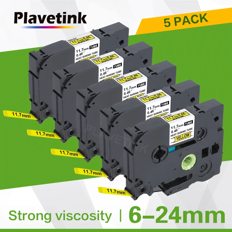 

Plavetink 5PK термоусадочные трубки HSe-211 221 231 241 251 611 для Brother HSe211 HSe 211 5,8 мм этикетки для принтера Brother P-Touch